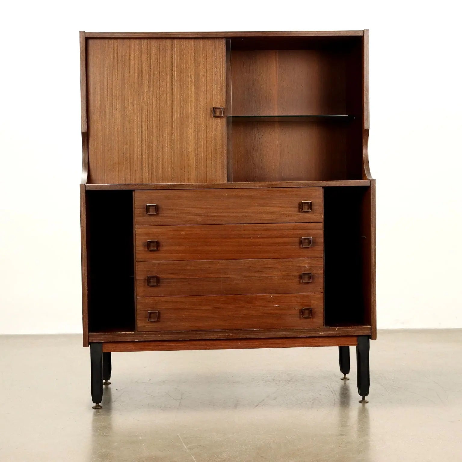 Vintage Cupboard Exotic Wood Veneer Italy 1960s | Modernism | Furnitures