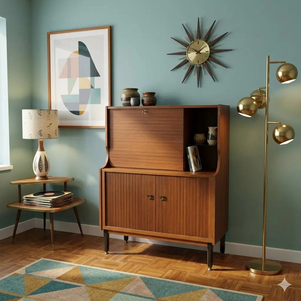 Vintage 1960s Cupboard Exotic Wood Veneer Italy | Modernism | Furnitures