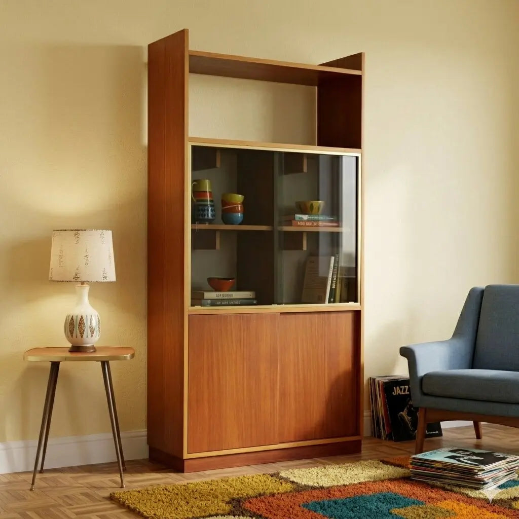 Vintage 1960s Cabinet Mahogany Veneer Aluminium | Modernism | Furnitures