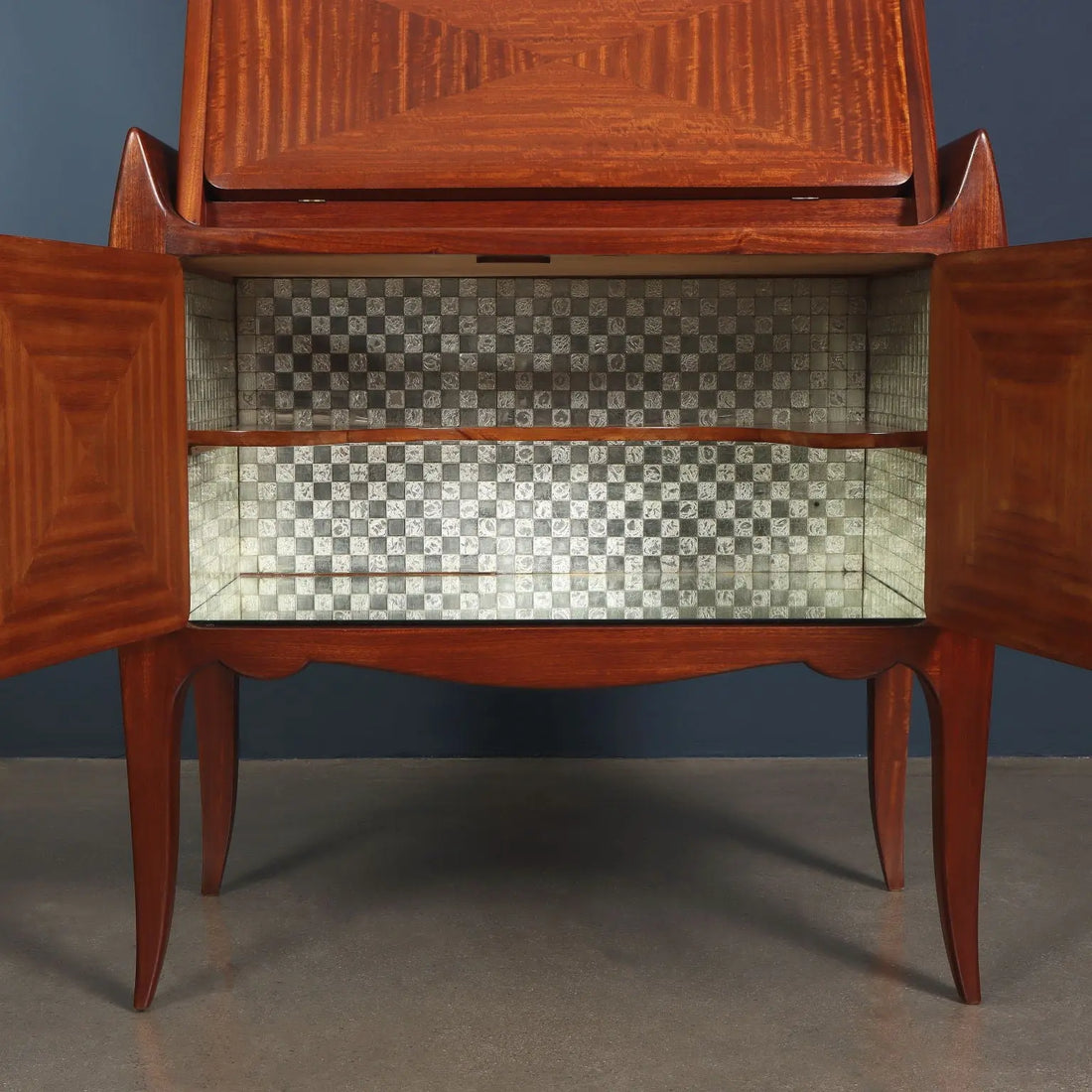 Vintage Trumeau Mahogany Wood Veneer Italy 1950s | Modernism  Furnitures