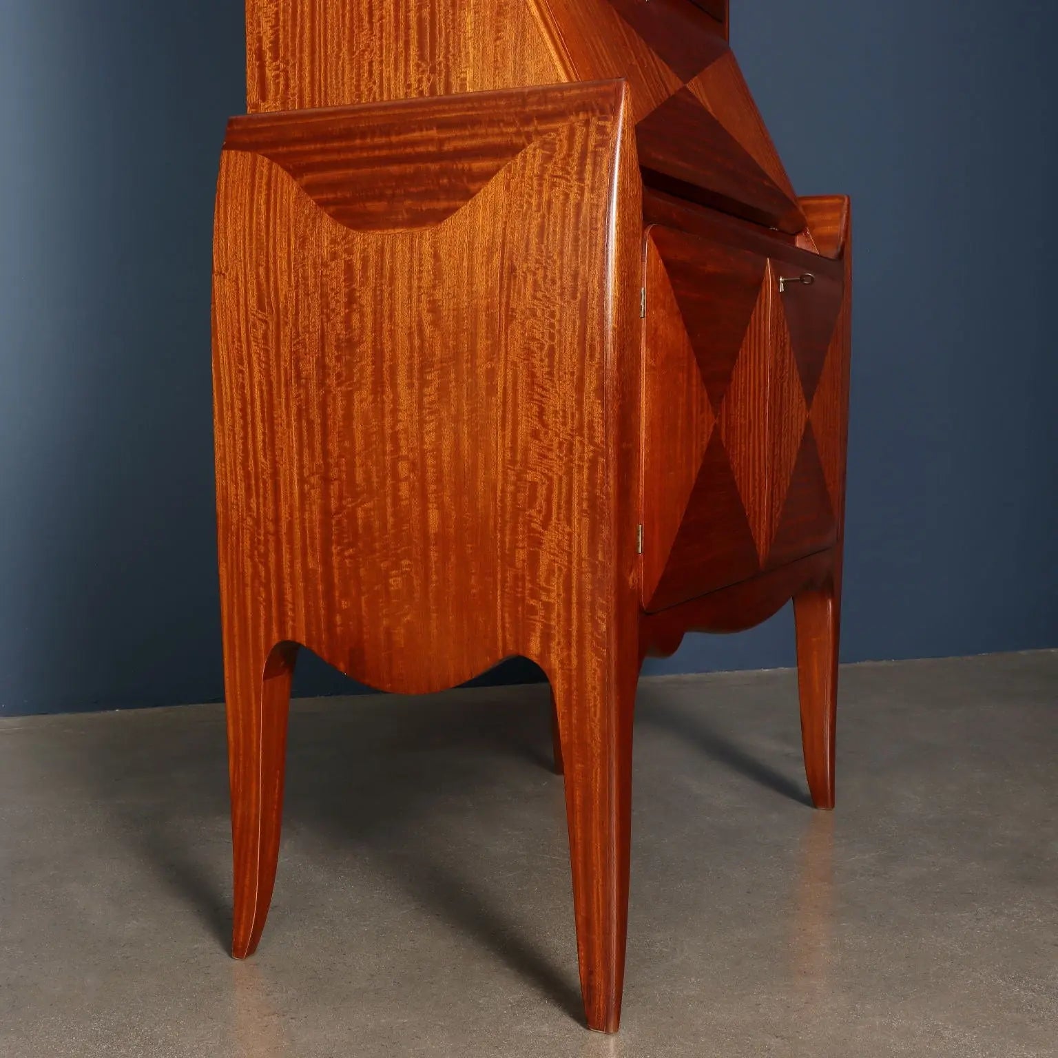 Vintage Trumeau Mahogany Wood Veneer Italy 1950s | Modernism  Furnitures