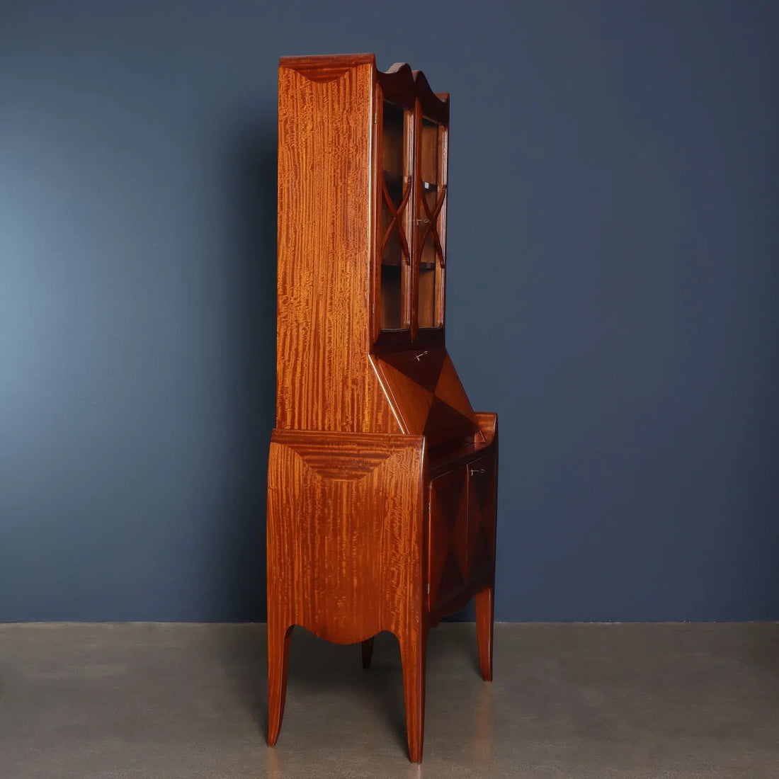 Vintage Trumeau Mahogany Wood Veneer Italy 1950s | Modernism  Furnitures