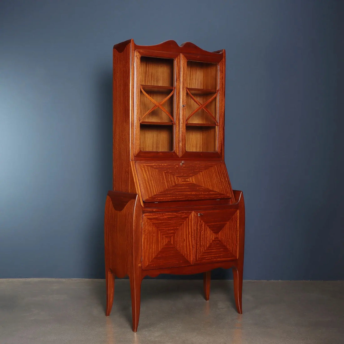 Vintage Trumeau Mahogany Wood Veneer Italy 1950s | Modernism  Furnitures