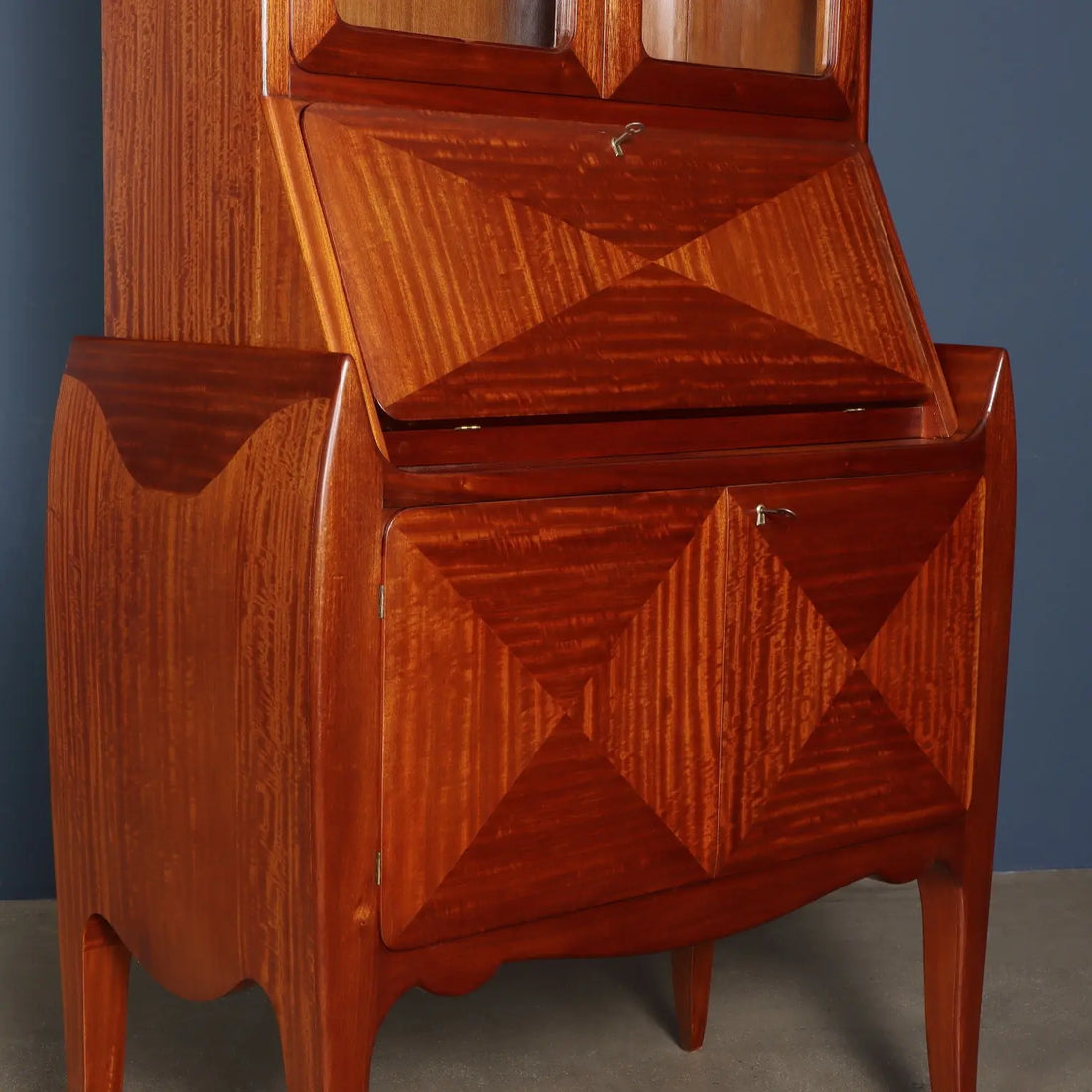 Vintage Trumeau Mahogany Wood Veneer Italy 1950s | Modernism  Furnitures