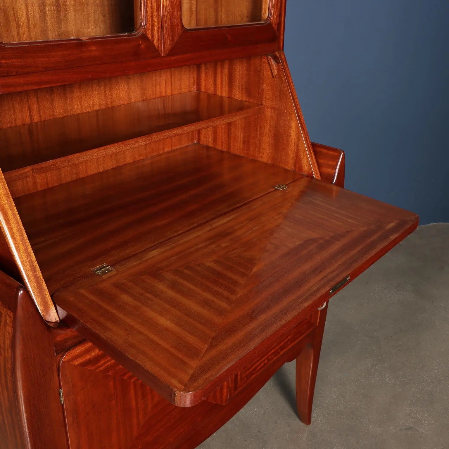 Vintage Trumeau Mahogany Wood Veneer Italy 1950s | Modernism  Furnitures