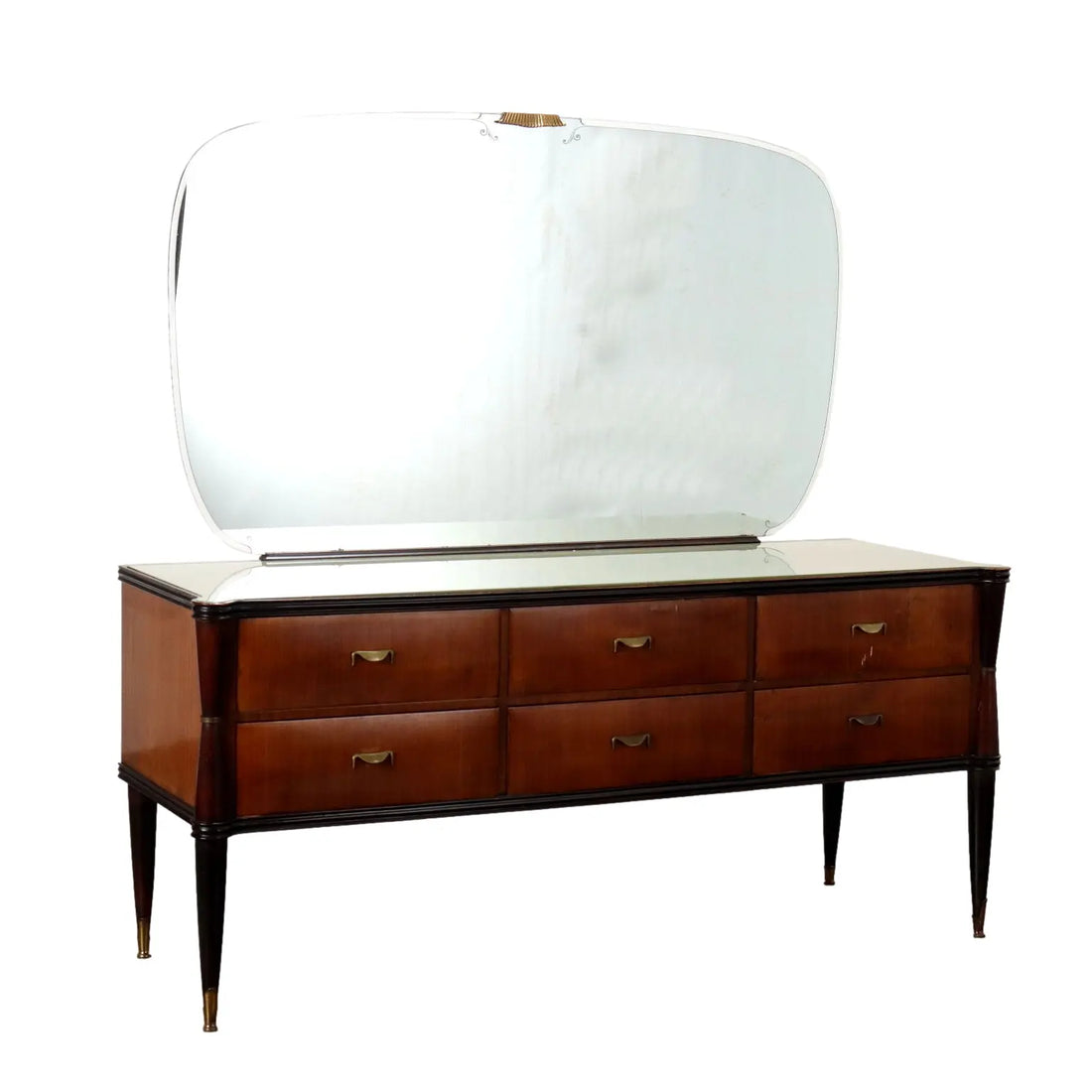 Vintage Cupboard Wood Glass Top with Mirror Italy 1950s-1960s | Modernism  Furnitures