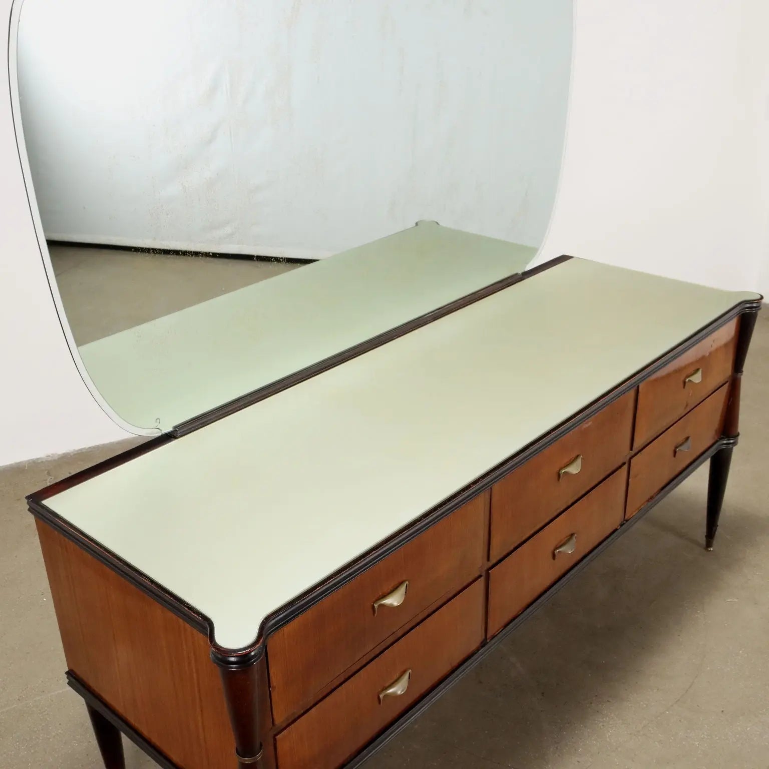 Vintage Cupboard Wood Glass Top with Mirror Italy 1950s-1960s | Modernism  Furnitures