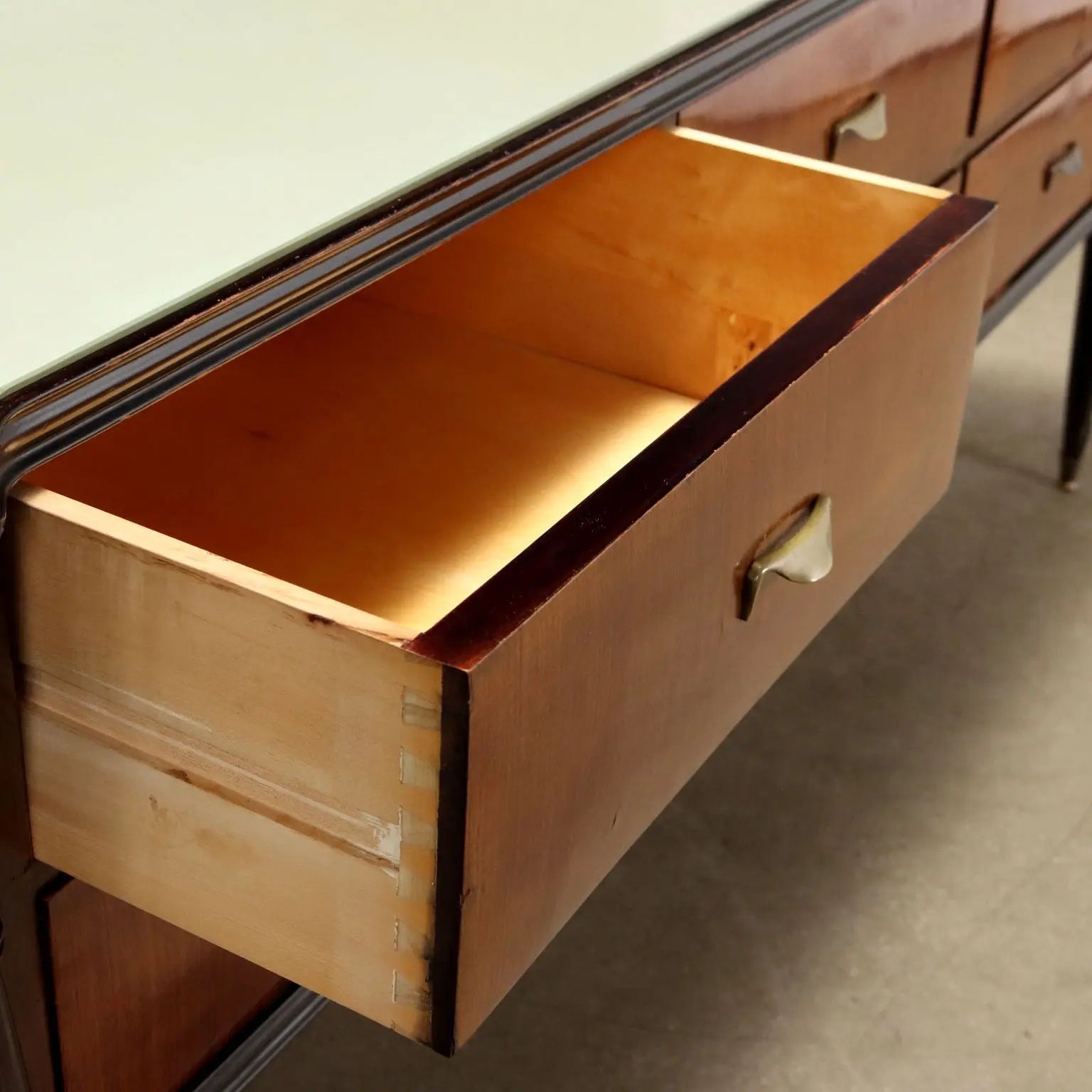 Vintage Cupboard Wood Glass Top with Mirror Italy 1950s-1960s | Modernism  Furnitures
