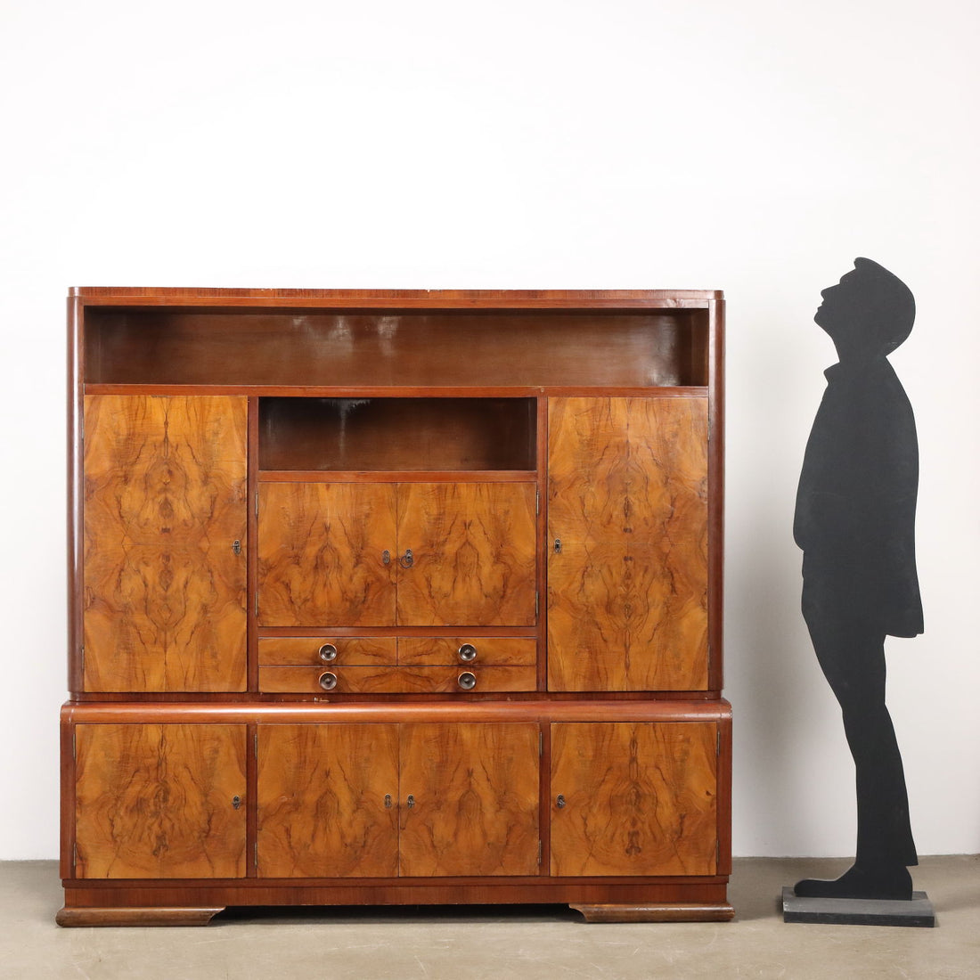 Vintage Deco Cupboard Walnut Burl Veneer Drawers Italy 1940s - Italy | Modernism  Furnitures
