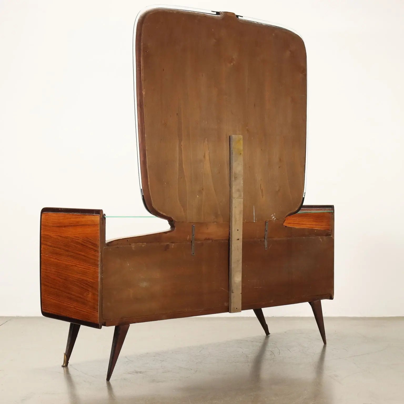 1950s-60s Exotic Wood Dresser with Mirror