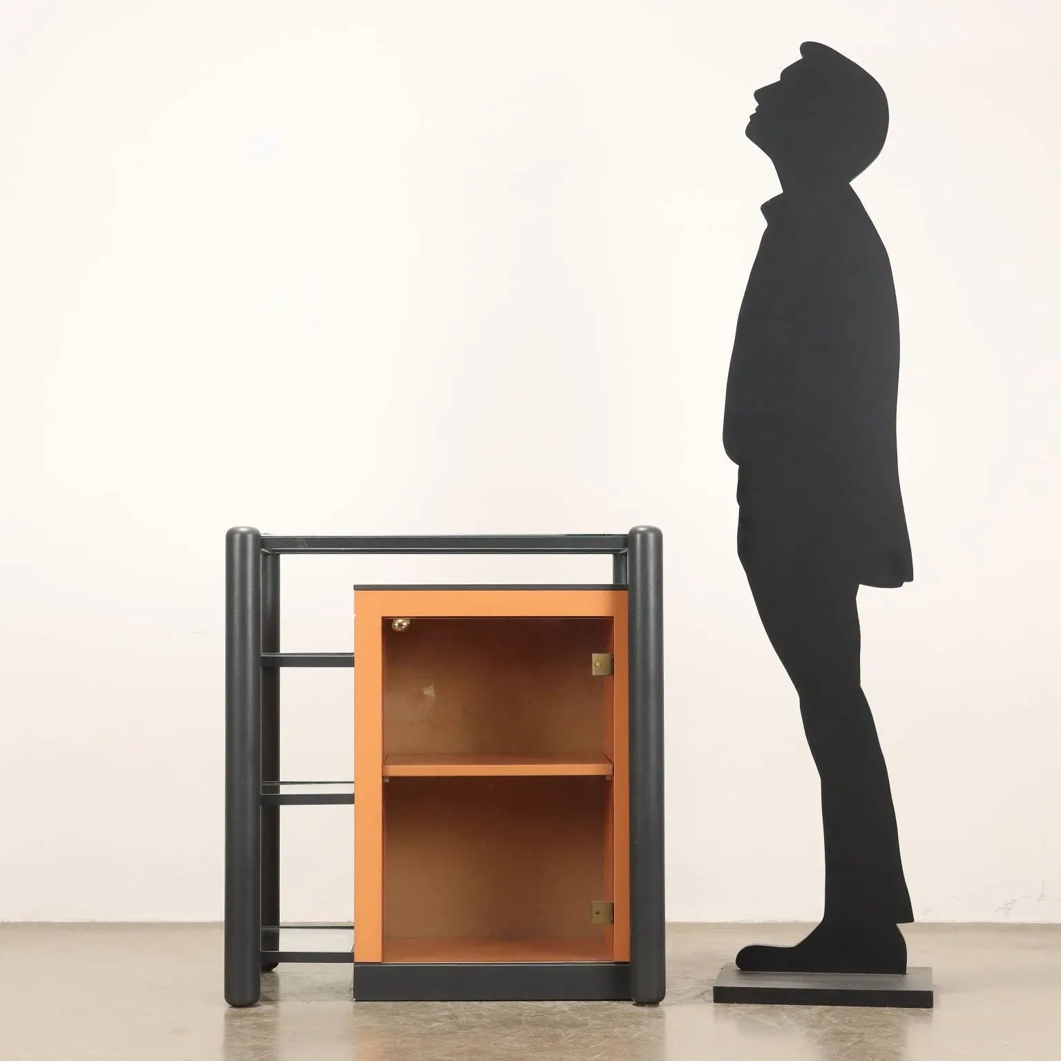 Vintage Display Cabinet Design Lacquered Wood Italy 1980s - 80's | Modernism | Furnitures