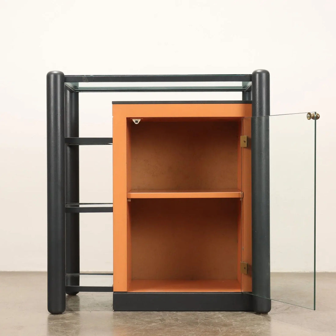 Vintage Display Cabinet Design Lacquered Wood Italy 1980s - 80's | Modernism | Furnitures