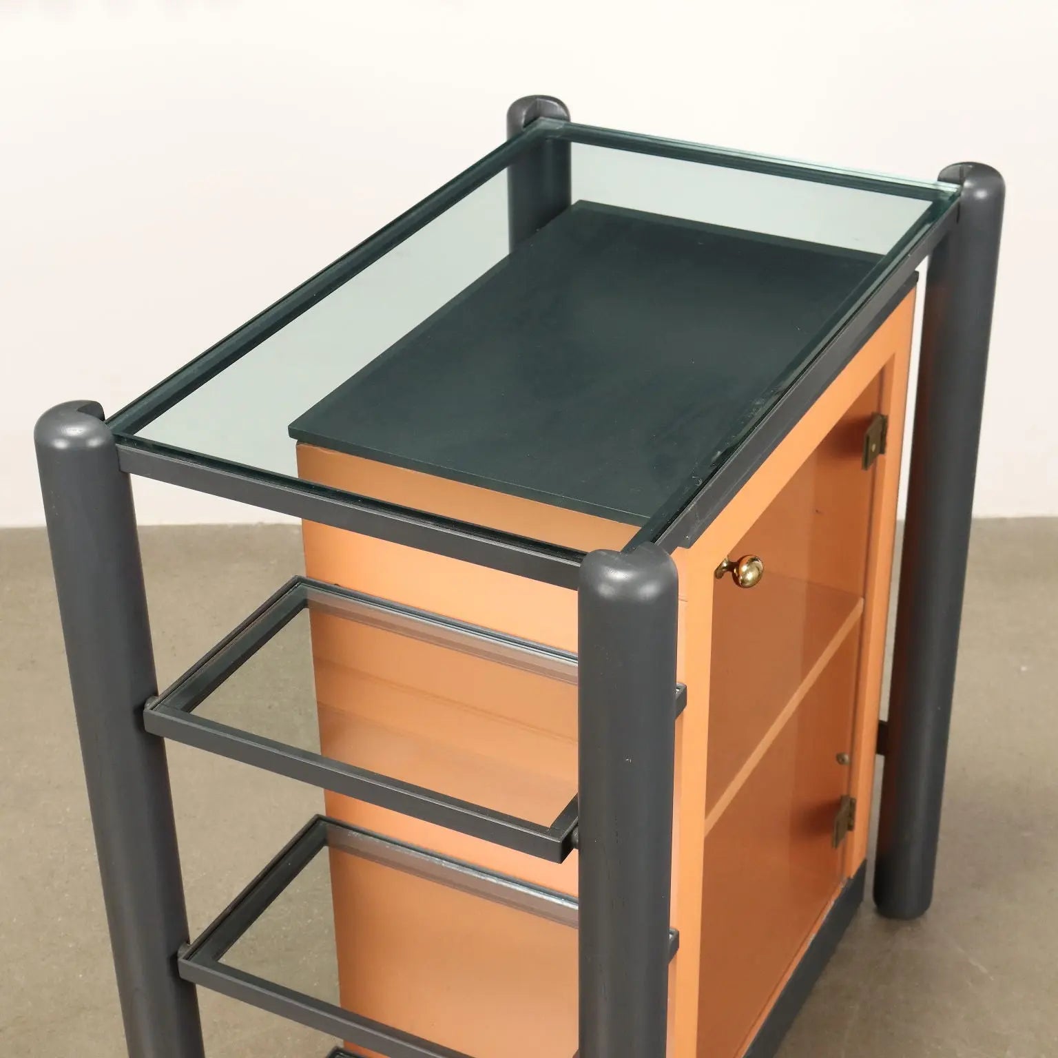 Vintage Display Cabinet Design Lacquered Wood Italy 1980s - 80's | Modernism | Furnitures