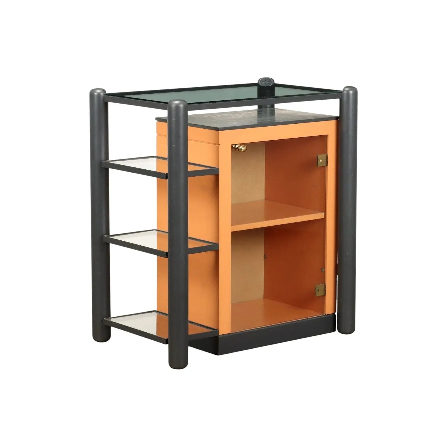 Vintage Display Cabinet Design Lacquered Wood Italy 1980s - 80's | Modernism | Furnitures