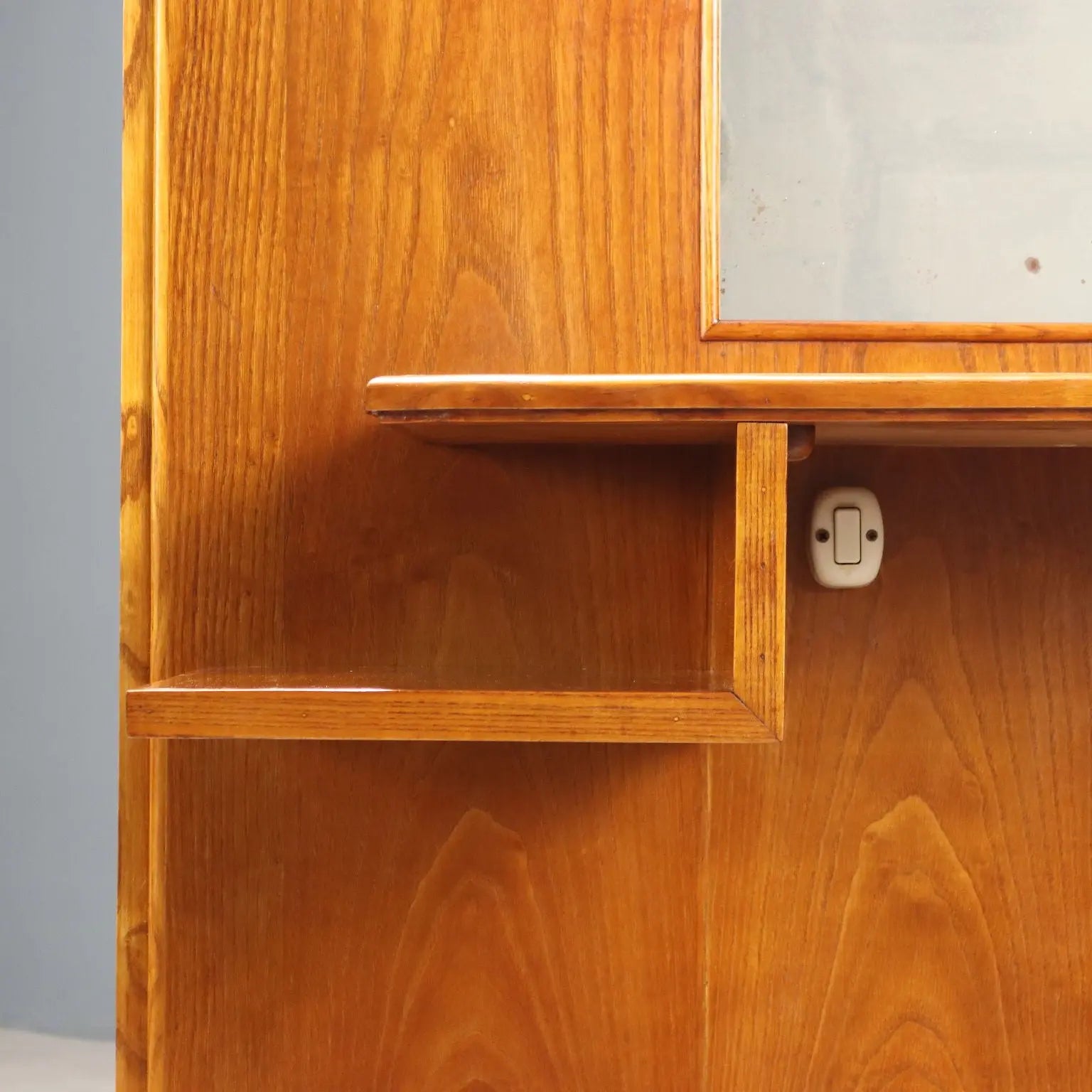Vintage Dressing Table Oak Veneer Glass Design Italy 1950s-1960s | Modernism | Furnitures