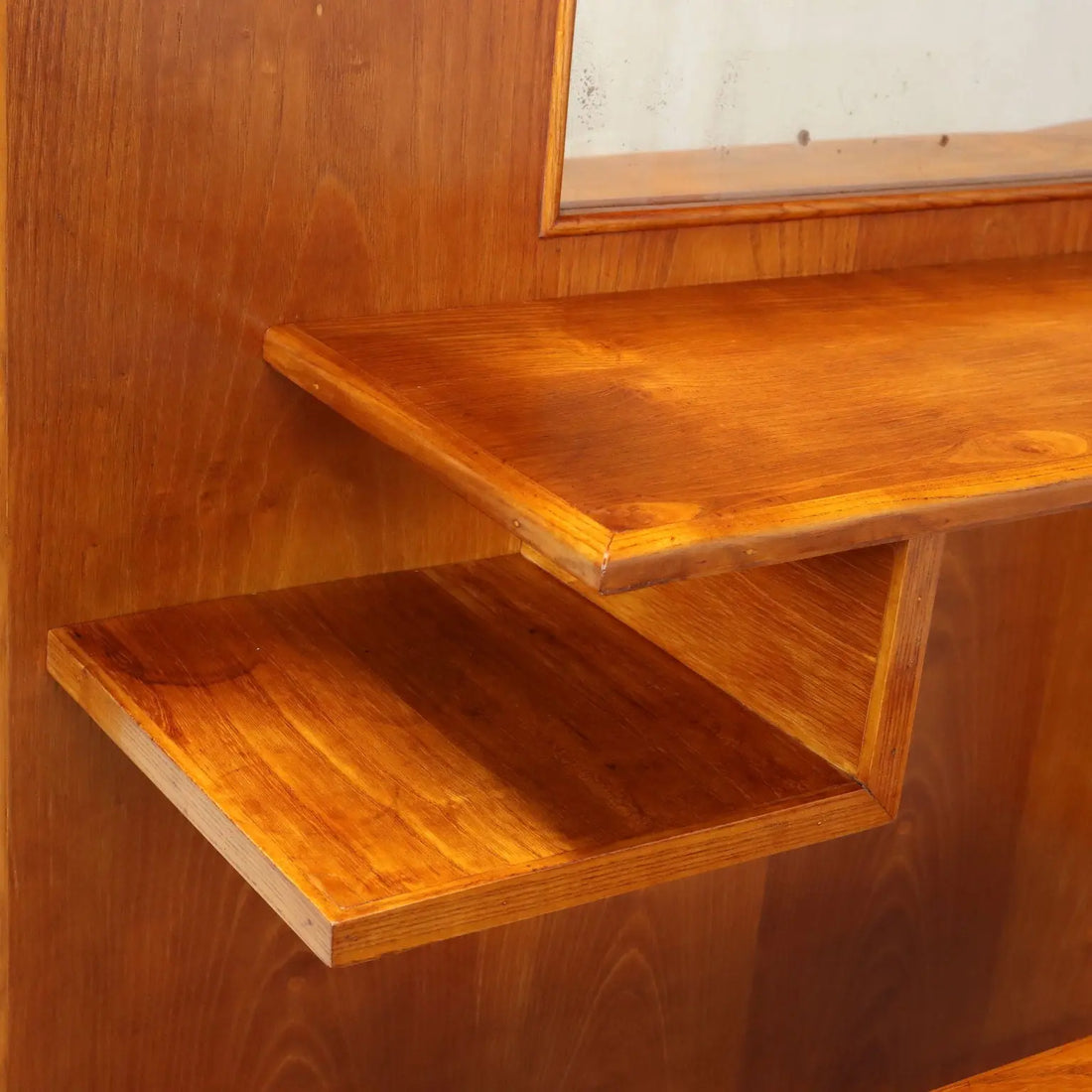 Vintage Dressing Table Oak Veneer Glass Design Italy 1950s-1960s | Modernism | Furnitures