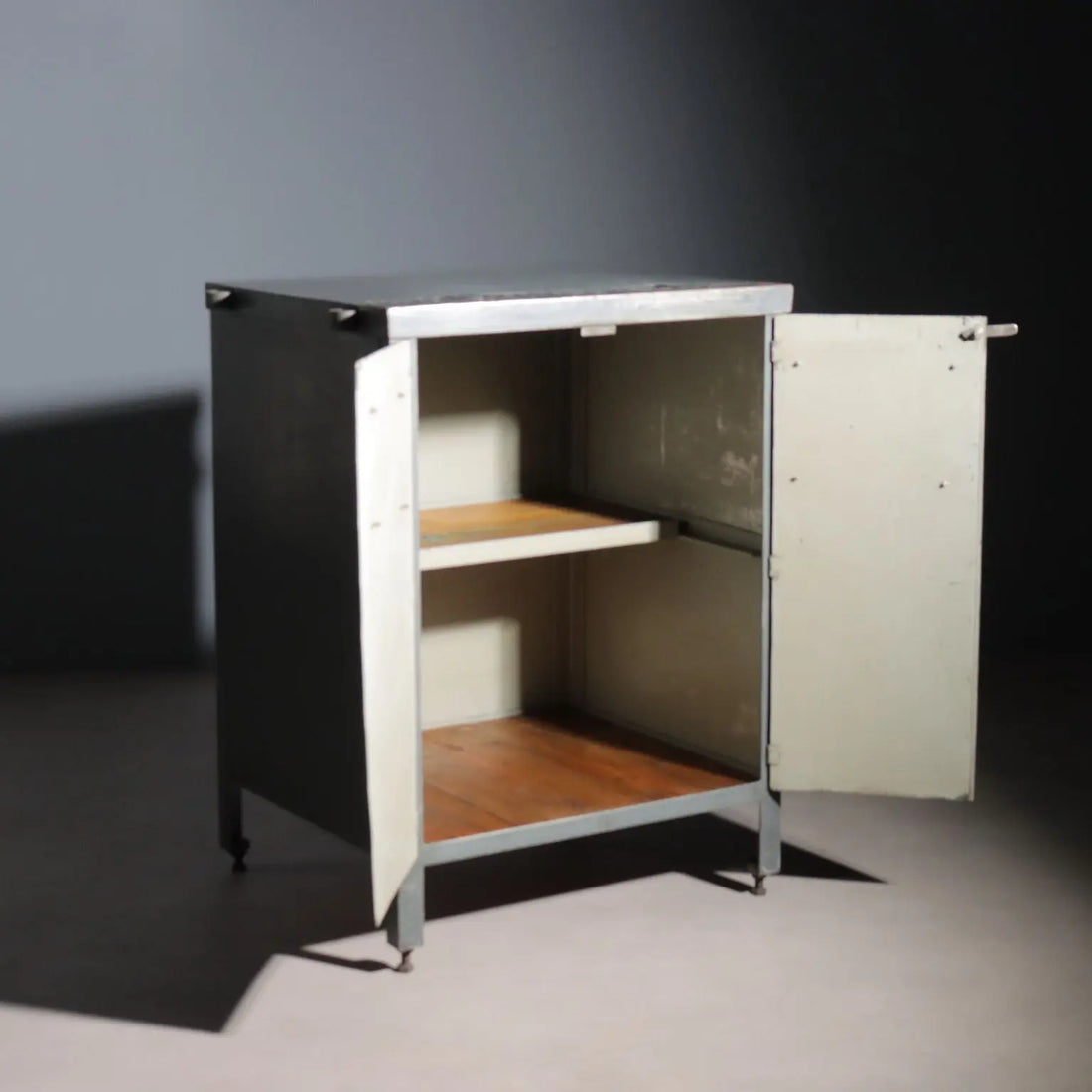 Vintage Industrial Cabinet Design Wood Metal Italy 1960s | Modernism | Furnitures