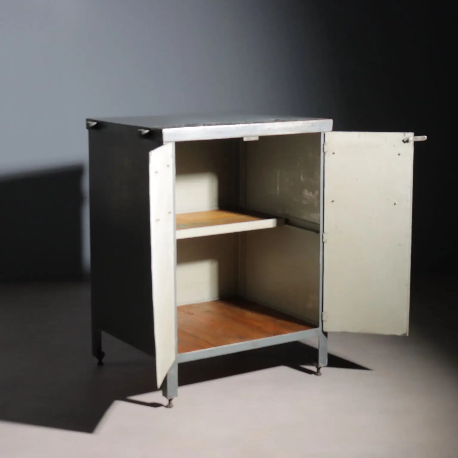 Vintage Industrial Cabinet Design Wood Metal Italy 1960s | Modernism | Furnitures