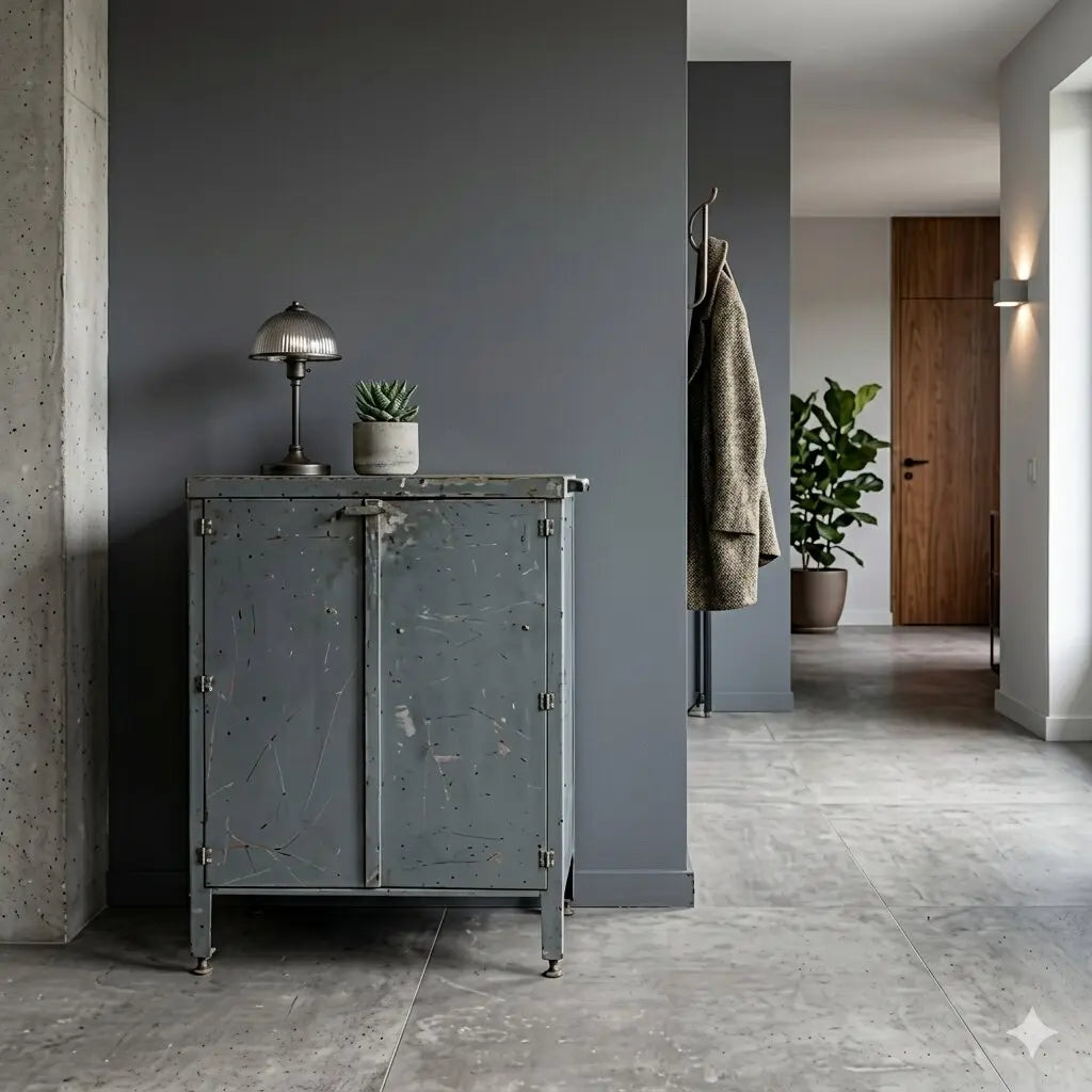 Vintage Industrial Cabinet Design Wood Metal Italy 1960s | Modernism | Furnitures