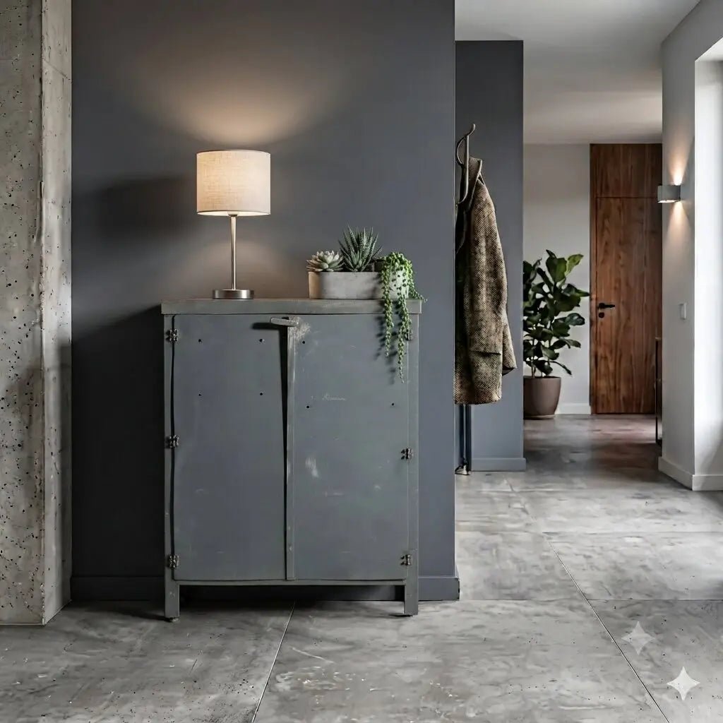 Vintage Industrial Cabinet Design Wood Metal Italy 1960s | Modernism | Furnitures