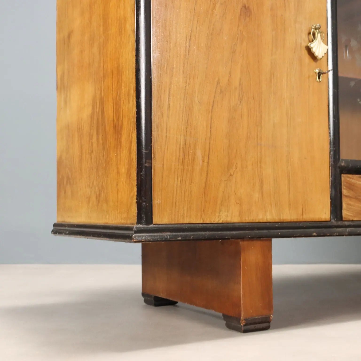Vintage Cupboard Walnut Veneer Design with Mirror Italy 1960s | Modernism | Furnitures