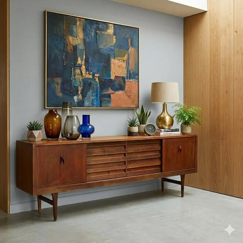 Vintage Sideboard Teak Veneer Design Northern Europe 1960s | Modernism | Furnitures