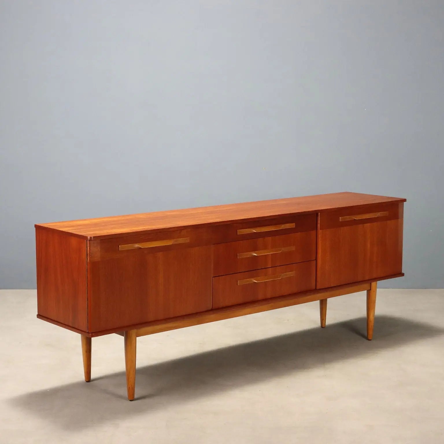 Vintage Sideboard Teak Design England 1960s Restored