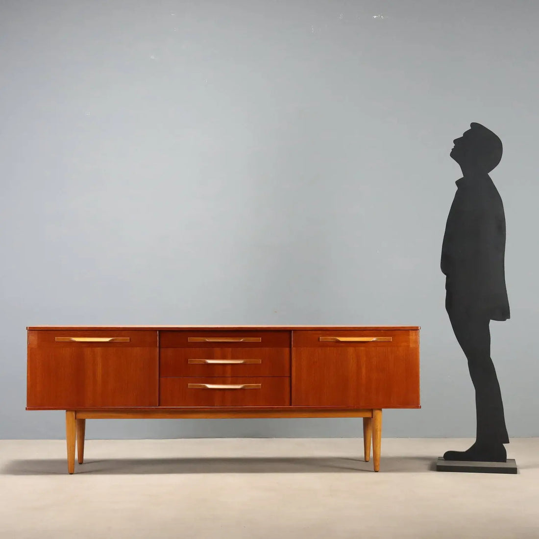 Vintage Sideboard Teak Design England 1960s Restored