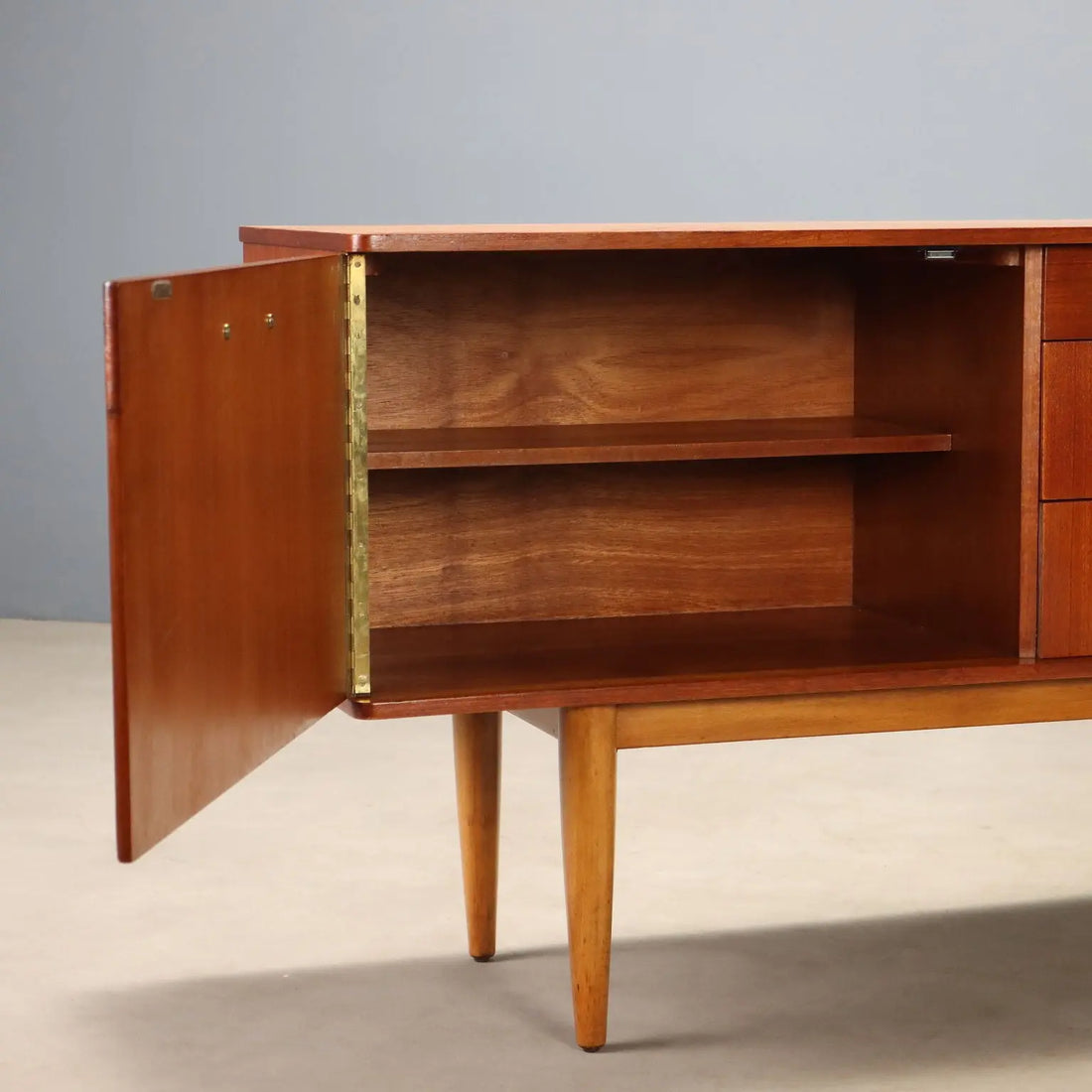 Vintage Sideboard Teak Design England 1960s Restored
