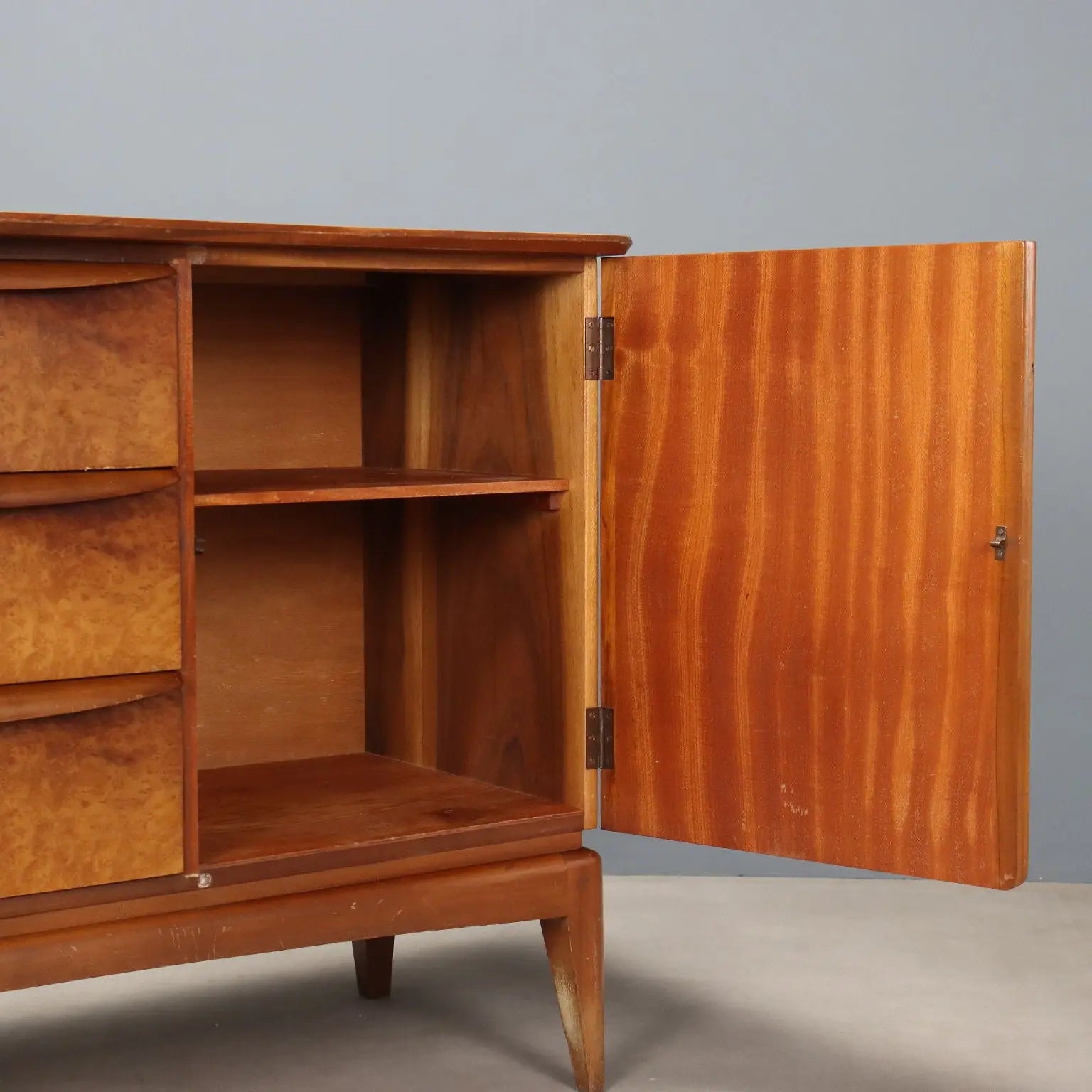 Vintage Cupboard Teak Veneer Burl North-European XX Century | Modernism | Furnitures
