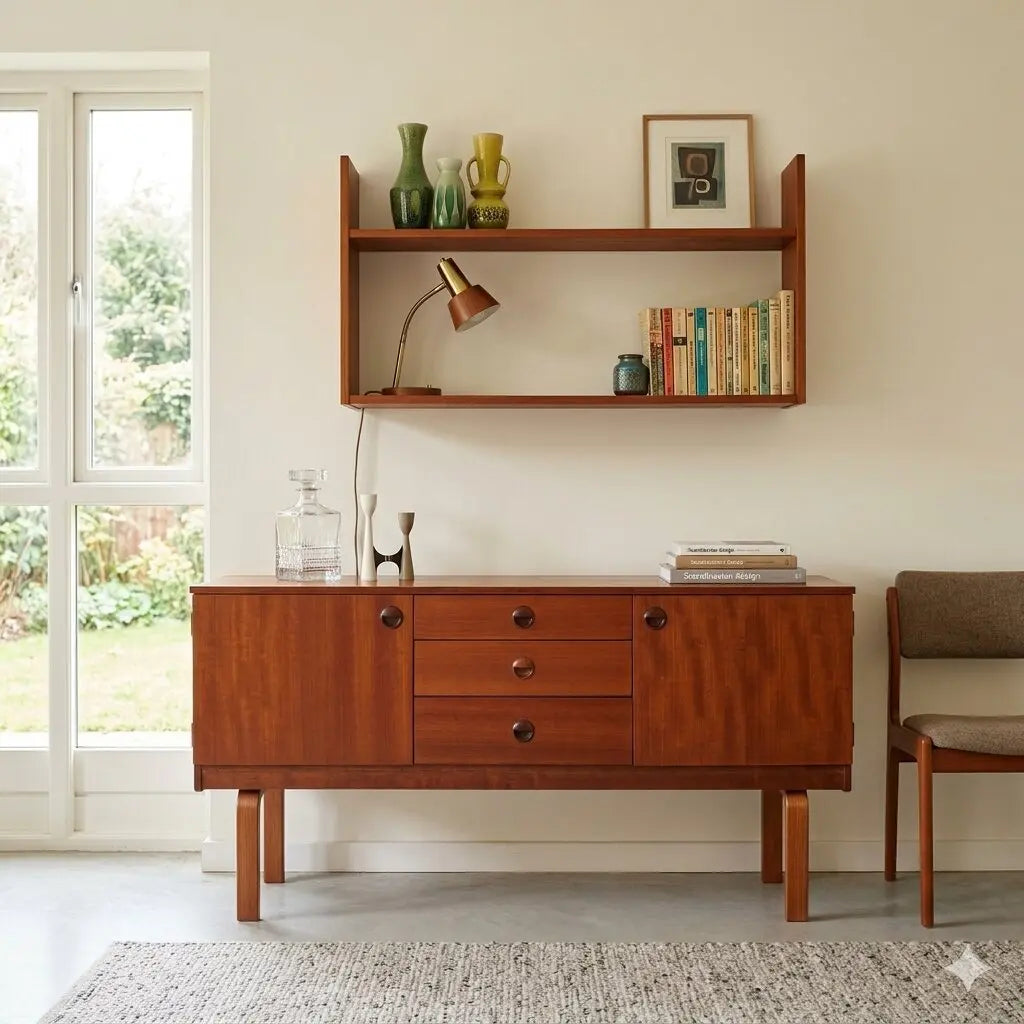 Vintage Sideboard Teak Doors Drawers Northern Europe 1960s | Modernism | Furnitures