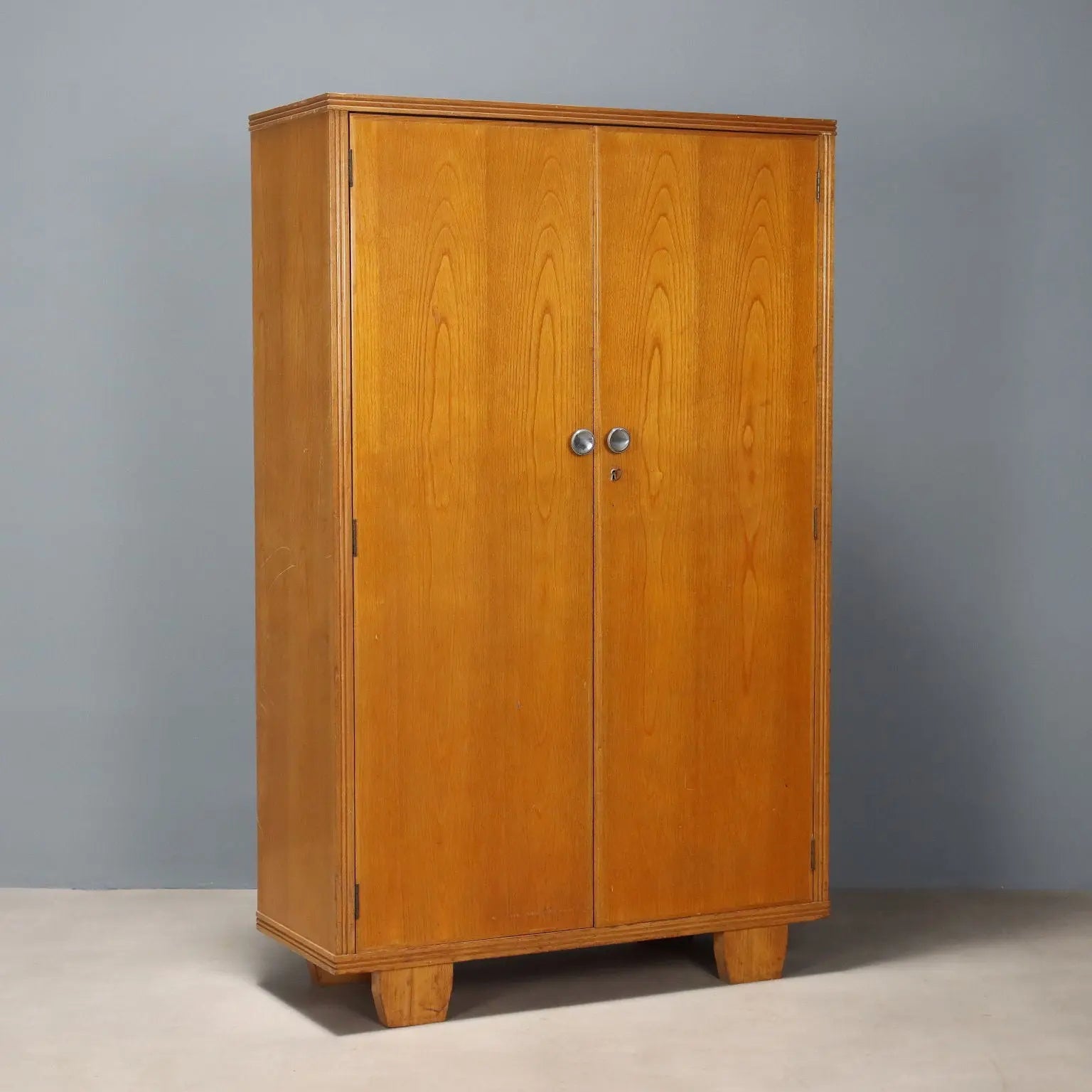 Vintage Wardrobe Design Oak Veneer Italy 1950s | Modernism | Furnitures