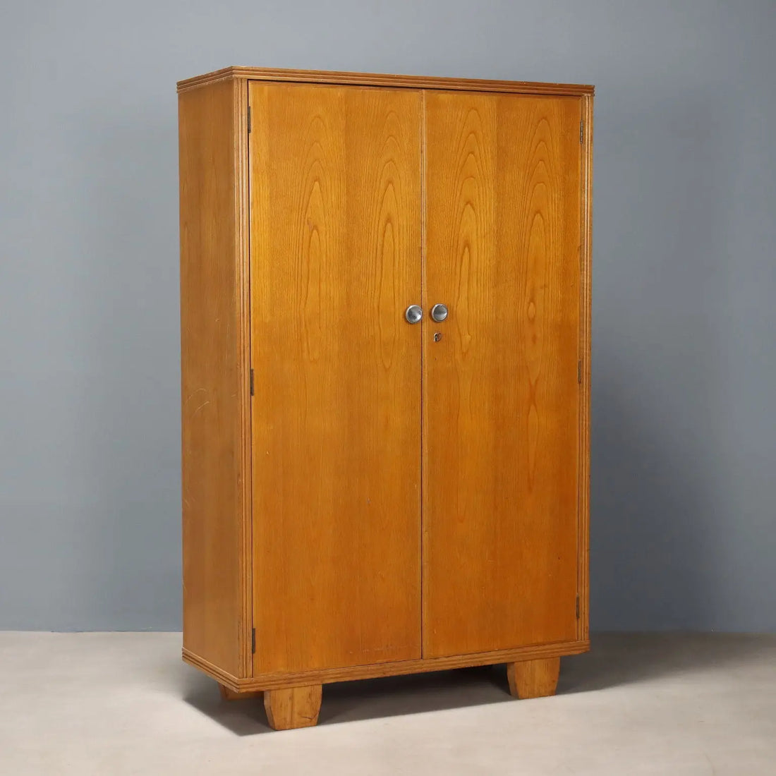 Vintage Wardrobe Design Oak Veneer Italy 1950s | Modernism | Furnitures