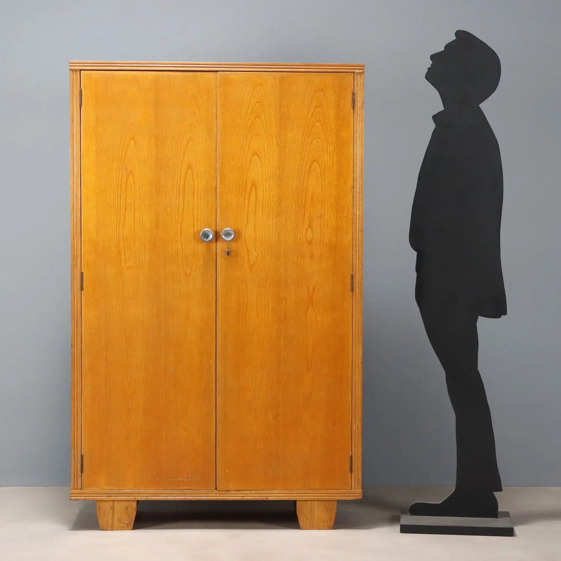 Vintage Wardrobe Design Oak Veneer Italy 1950s | Modernism | Furnitures