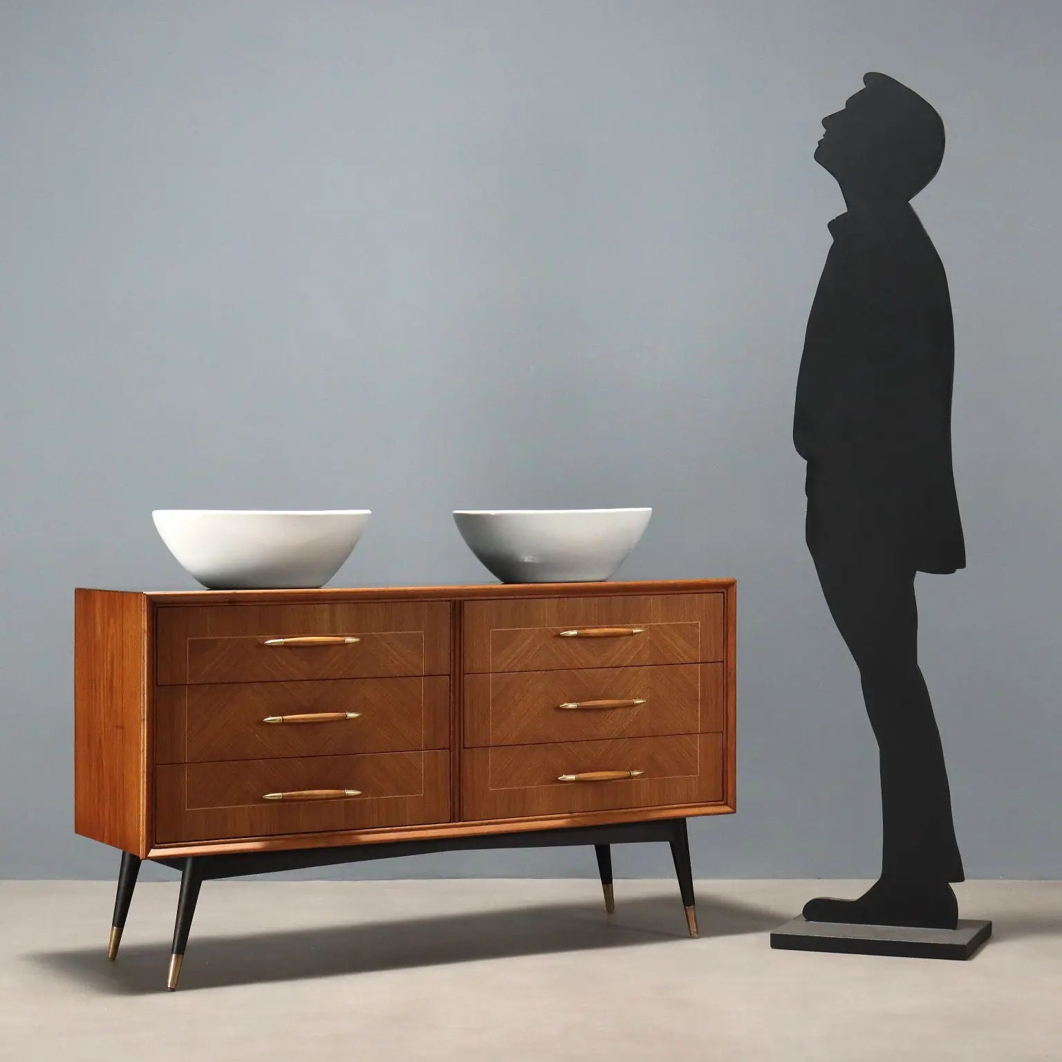 Vintage Chest of Drawers Mahogany Veneer with Sinks Design 1960s | Modernism | Furnitures