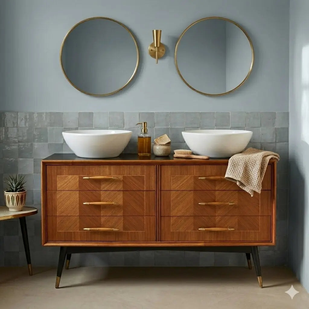Vintage Chest of Drawers Mahogany Veneer with Sinks Design 1960s | Modernism | Furnitures