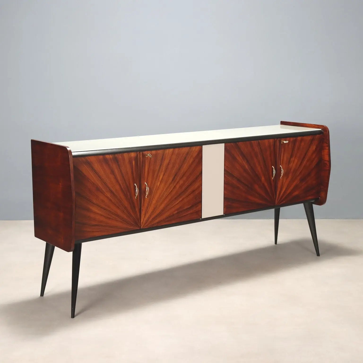 Vintage Buffet Cabinet Exotic Wood Design Italy 1950s-60s | Modernism | Furnitures