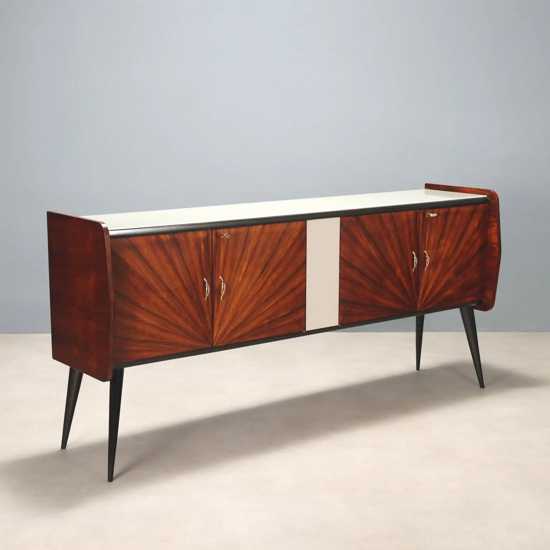 Vintage Buffet Cabinet Exotic Wood Design Italy 1950s-60s | Modernism | Furnitures