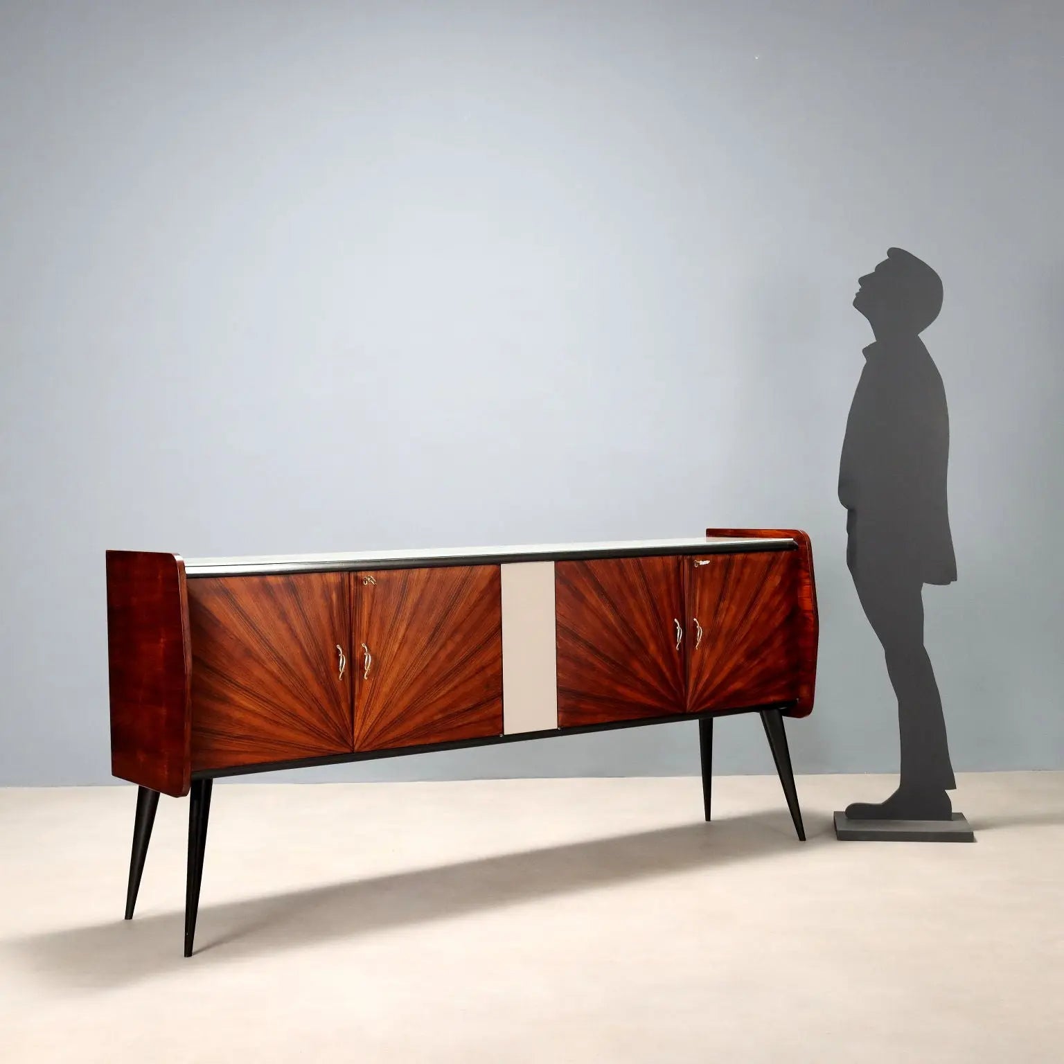 Vintage Buffet Cabinet Exotic Wood Design Italy 1950s-60s | Modernism | Furnitures