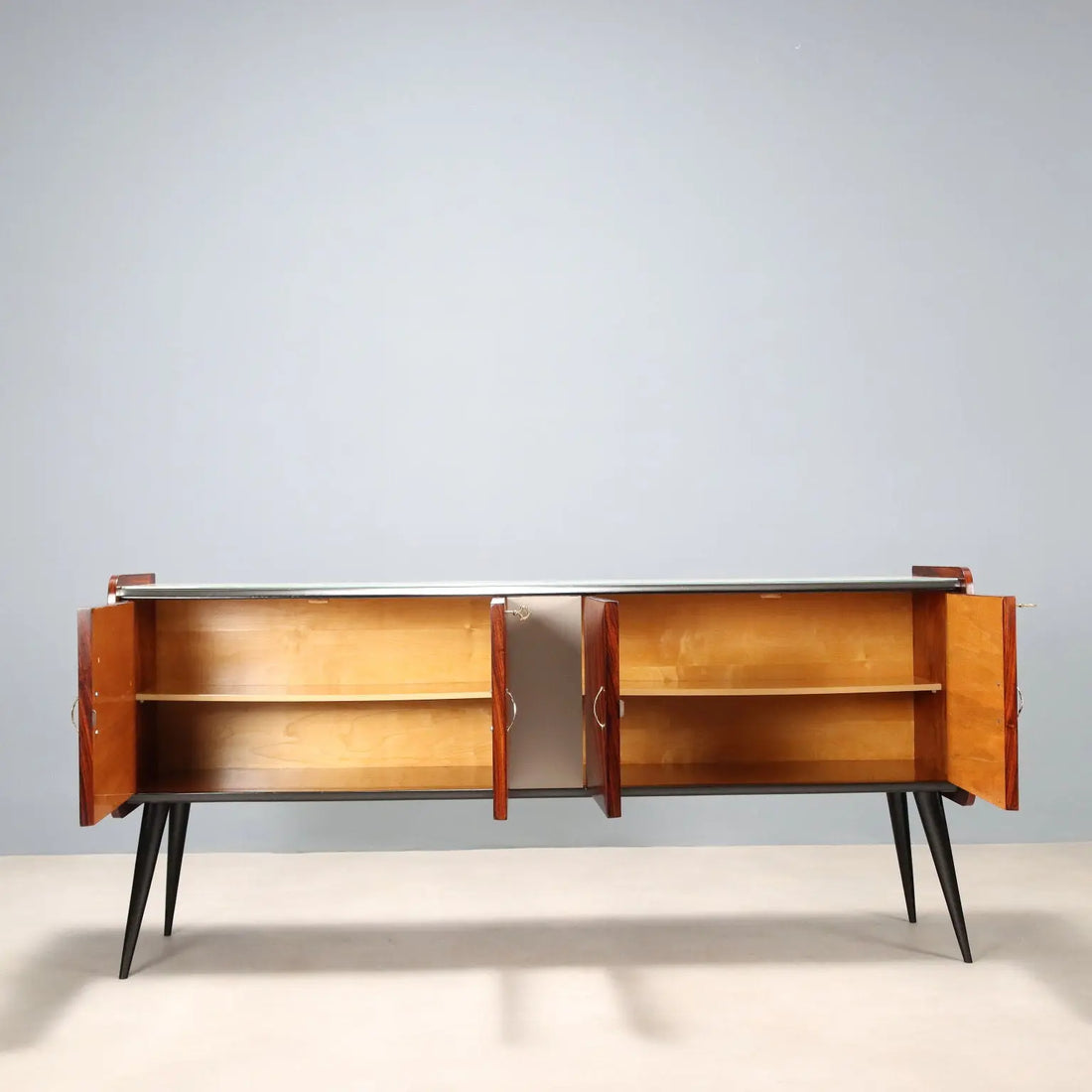 Vintage Buffet Cabinet Exotic Wood Design Italy 1950s-60s | Modernism | Furnitures