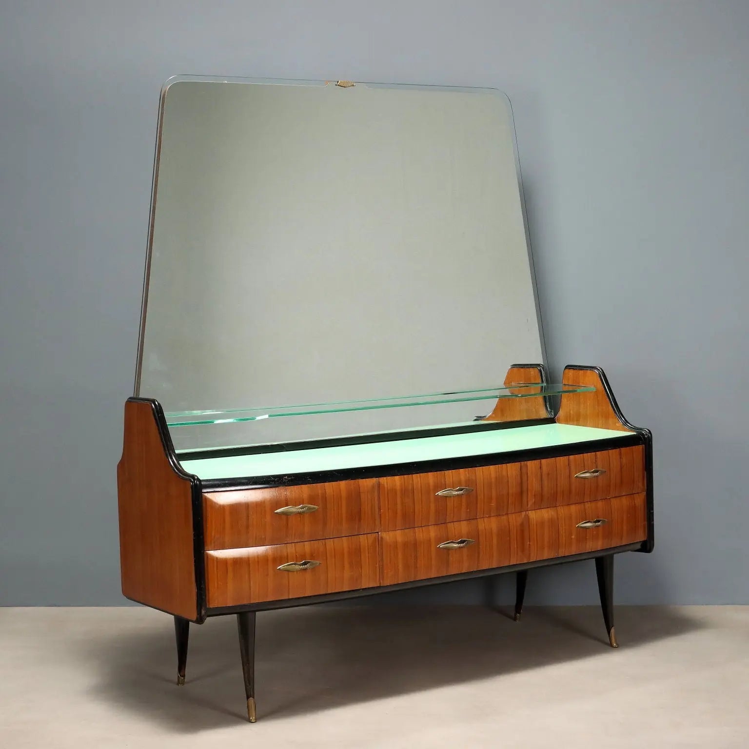 Vintage Chest of Drawers Exotic Wood Glass Design Italy 1950s-60s | Modernism | Furnitures