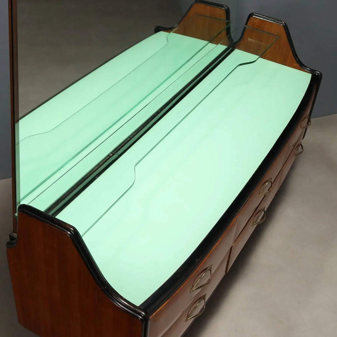 Vintage Chest of Drawers Exotic Wood Glass Design Italy 1950s-60s | Modernism | Furnitures