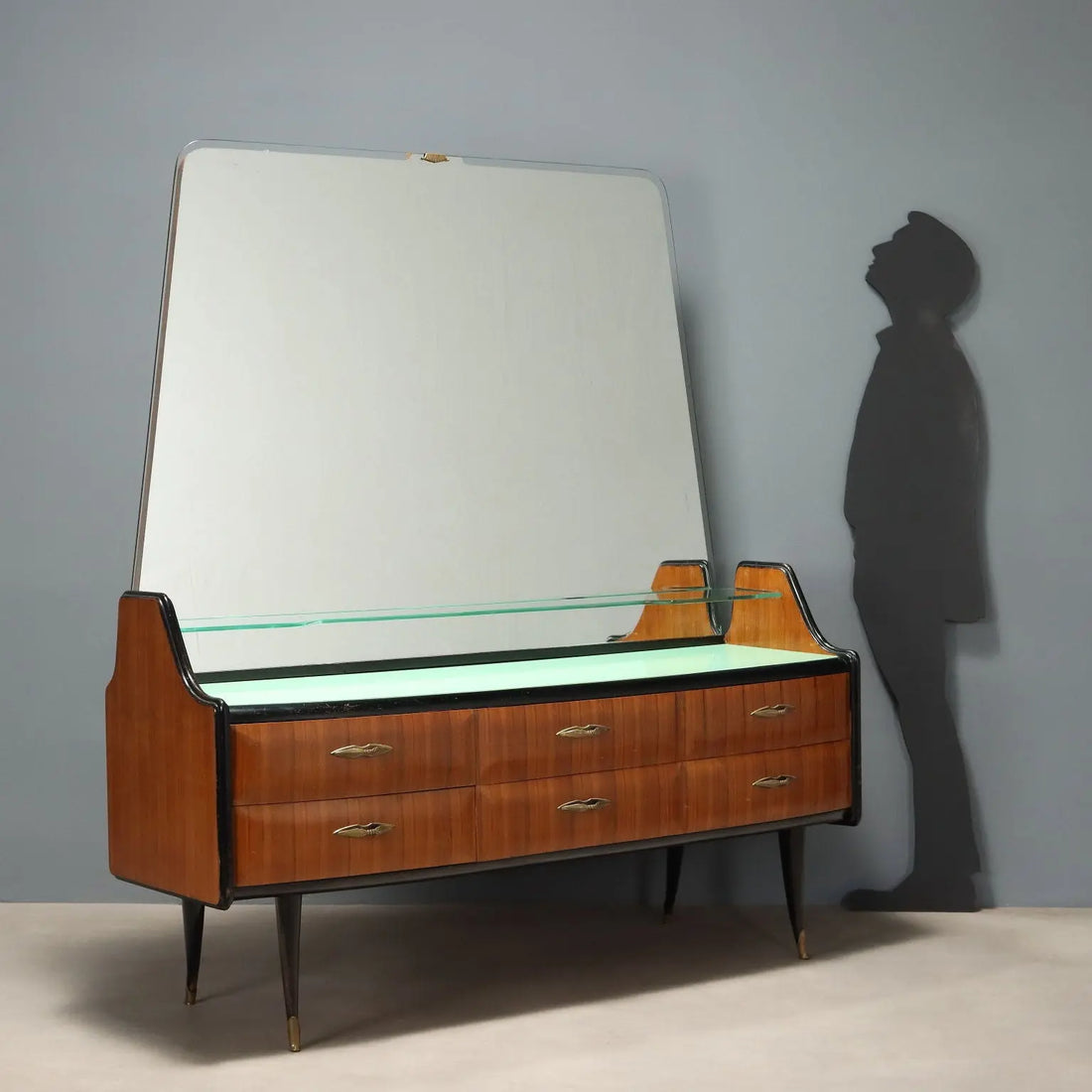 Vintage Chest of Drawers Exotic Wood Glass Design Italy 1950s-60s | Modernism | Furnitures