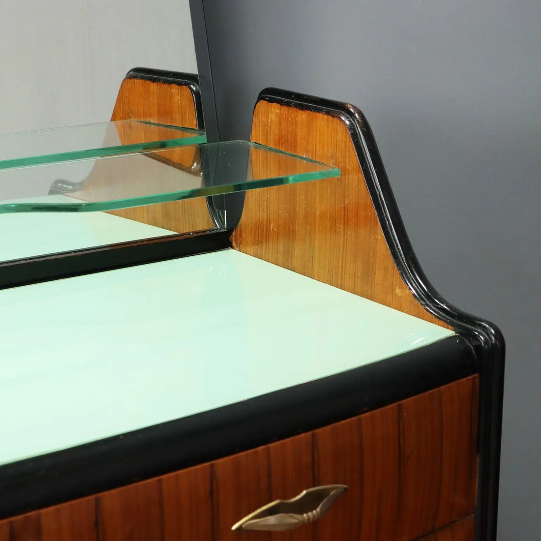 Vintage Chest of Drawers Exotic Wood Glass Design Italy 1950s-60s | Modernism | Furnitures