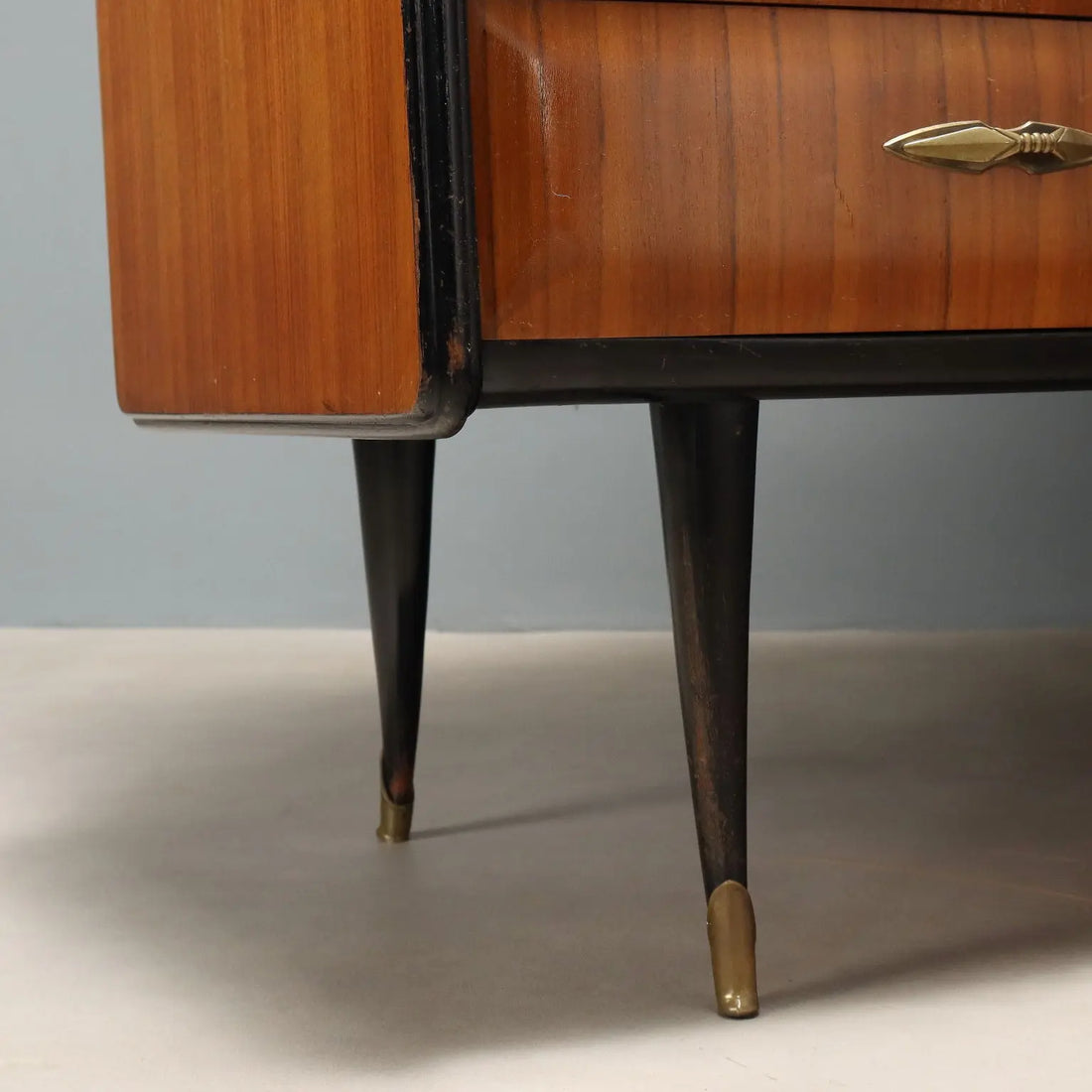 Vintage Chest of Drawers Exotic Wood Glass Design Italy 1950s-60s | Modernism | Furnitures