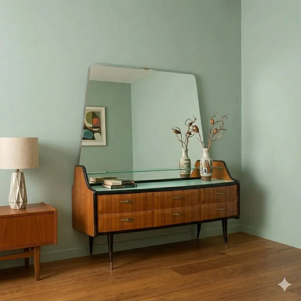 Vintage Chest of Drawers Exotic Wood Glass Design Italy 1950s-60s | Modernism | Furnitures
