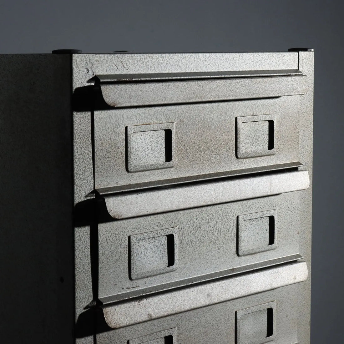 Vintage Industrial Filing Cabinet Metal 10 Drawers Design 1960s