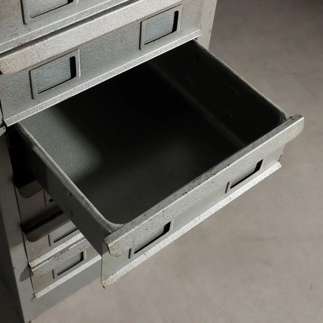 Vintage Industrial Filing Cabinet Metal 10 Drawers Design 1960s