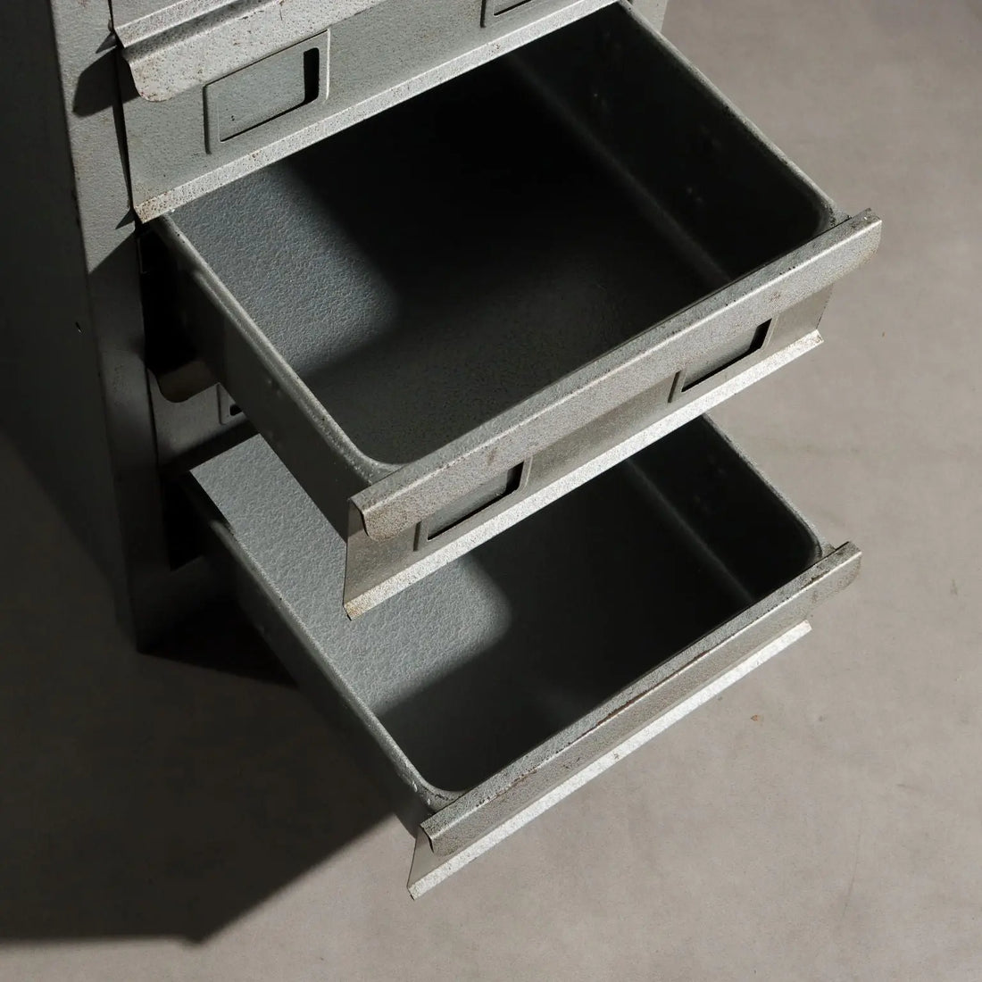 Vintage Industrial Filing Cabinet Metal 10 Drawers Design 1960s