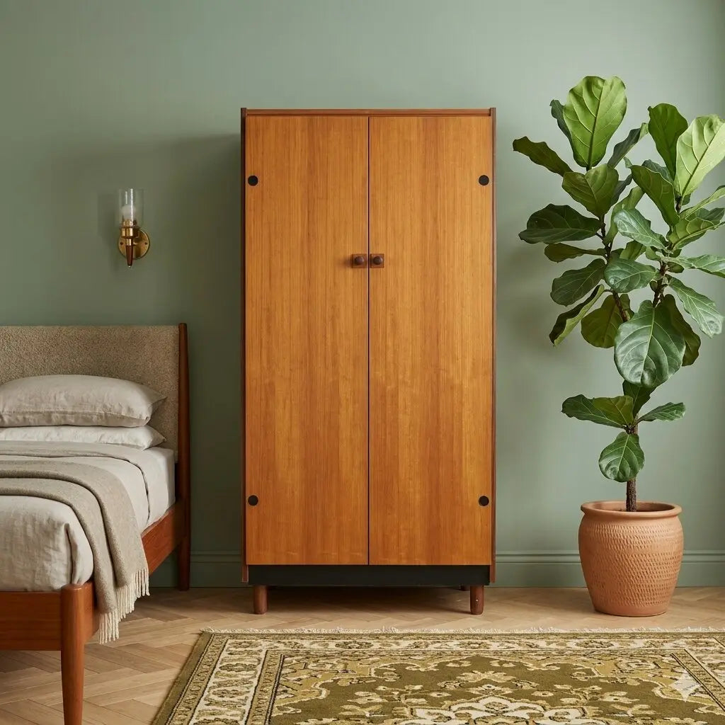 Vintage Wardrobe Teak Veneer Design Italy 1960s | Modernism | Furnitures